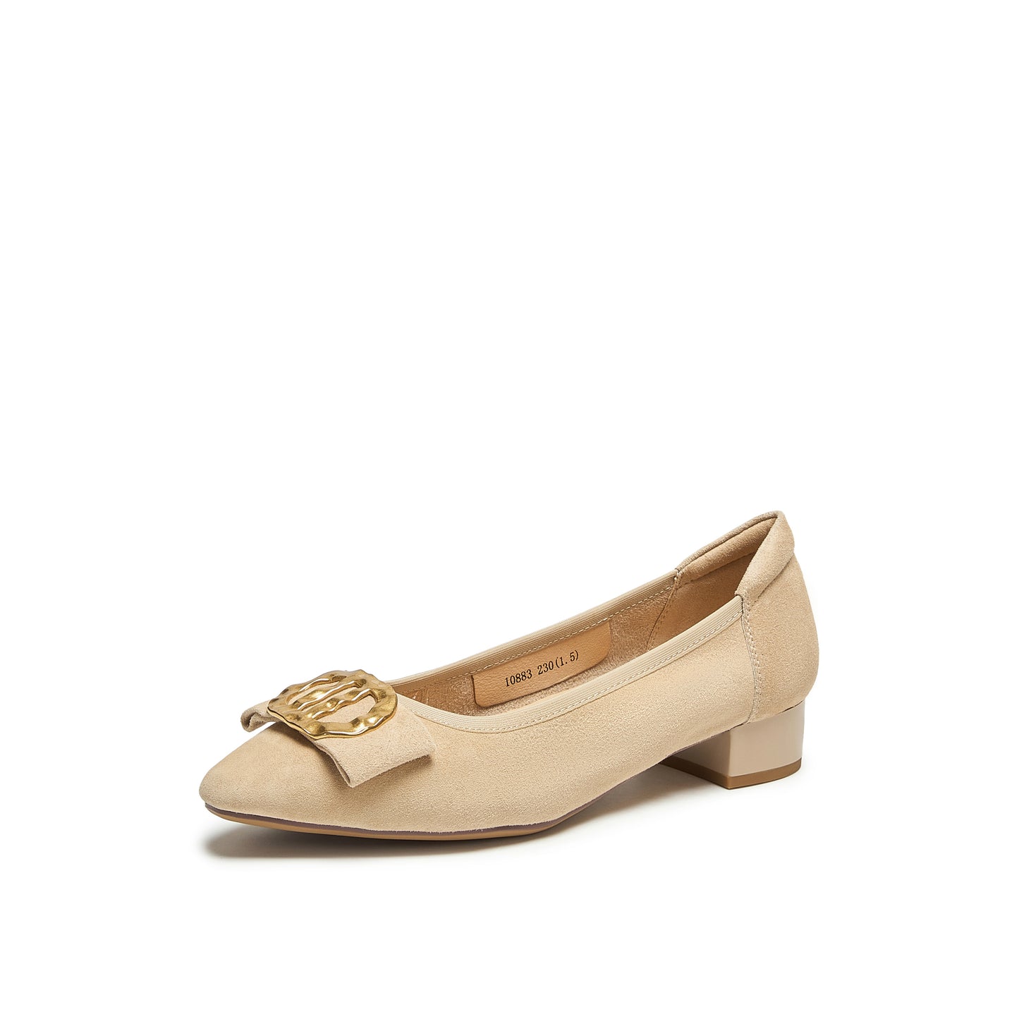 Metal Buckle Suede Pumps