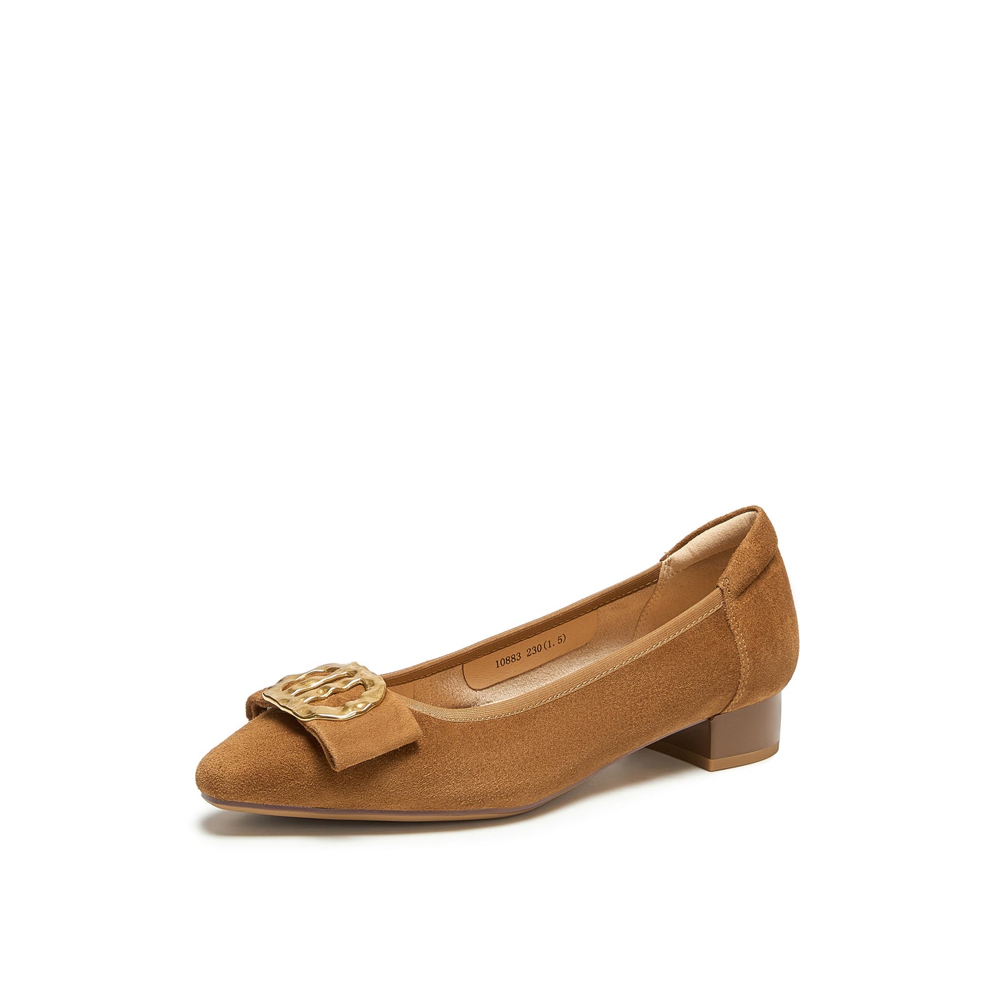 Metal Buckle Suede Pumps