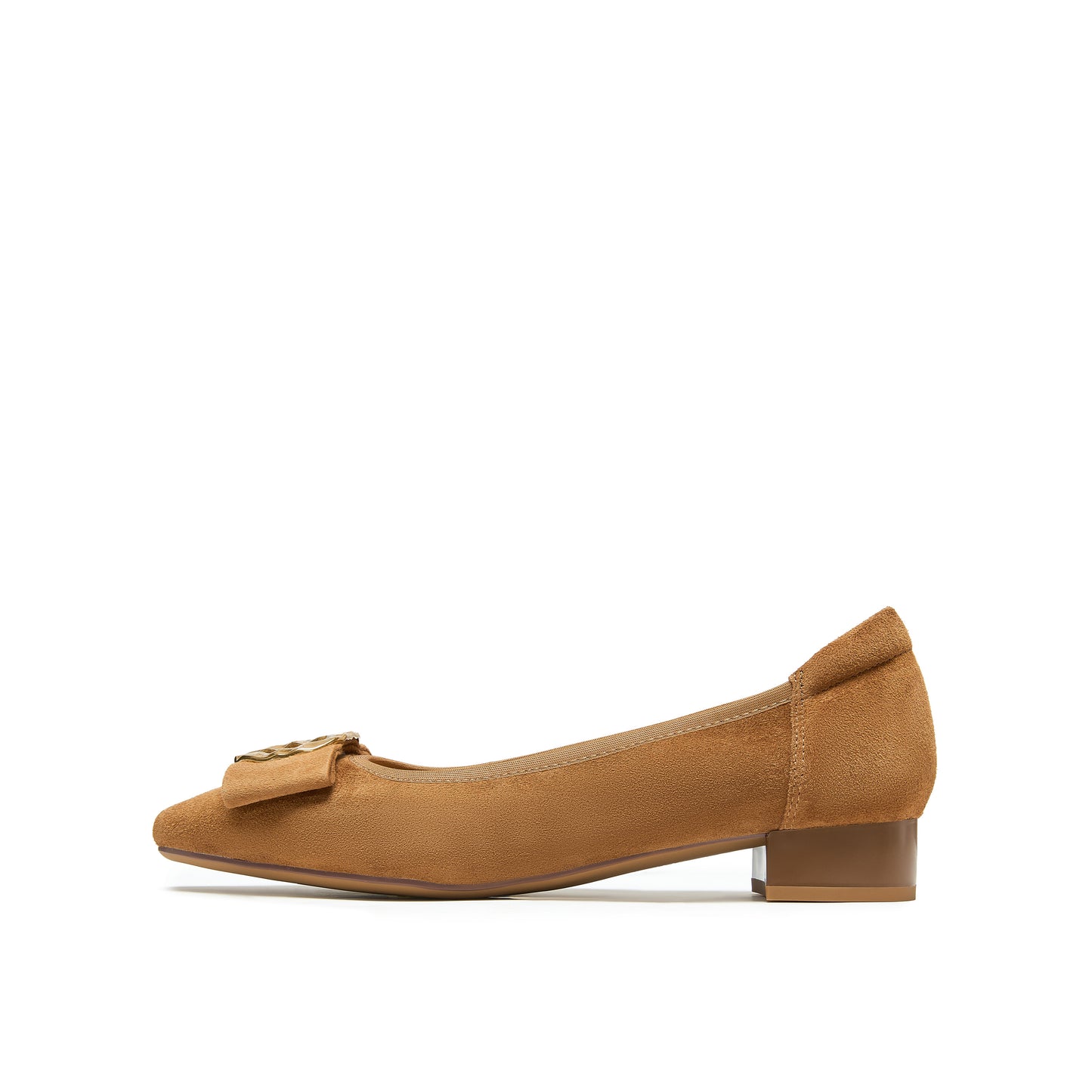 Metal Buckle Suede Pumps