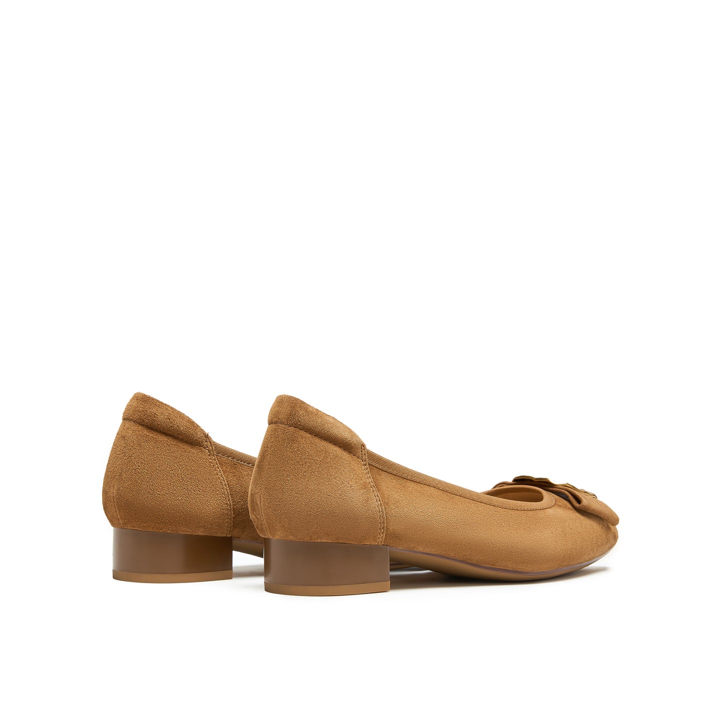 Metal Buckle Suede Pumps
