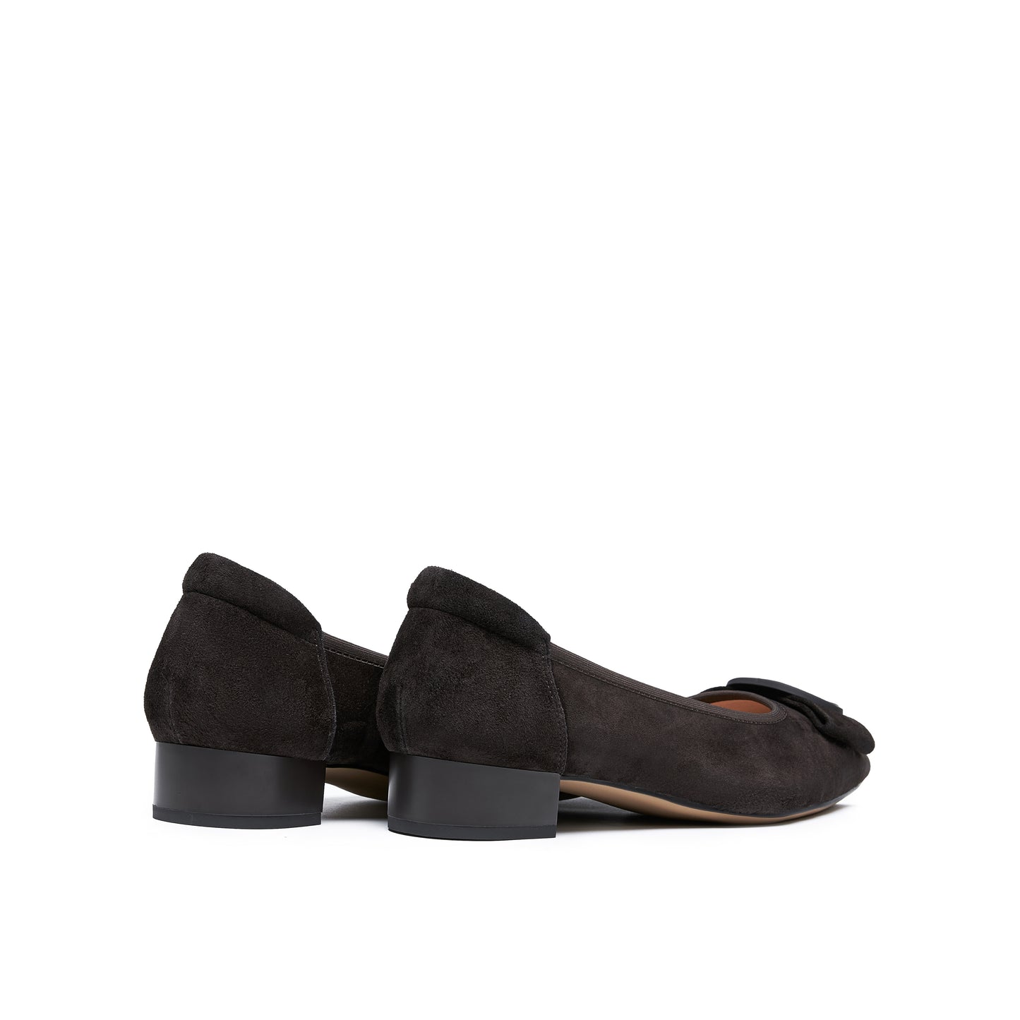 Pointed Toe Mid Heel Pumps with Buckle