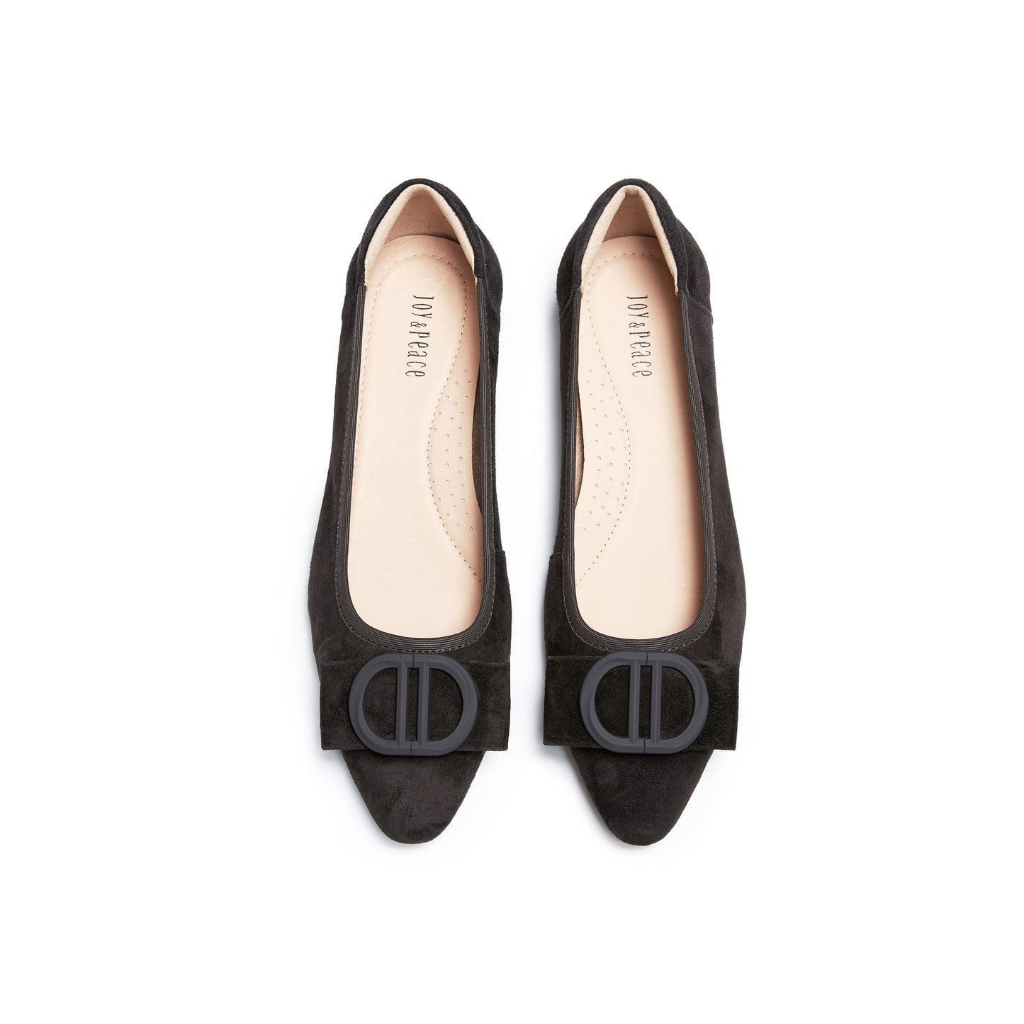 Pointed Toe Mid Heel Pumps with Buckle