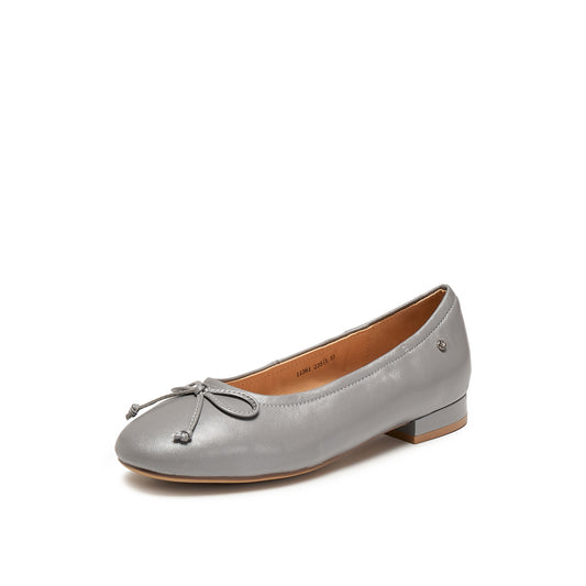 Pearlized Kid Flat Pumps