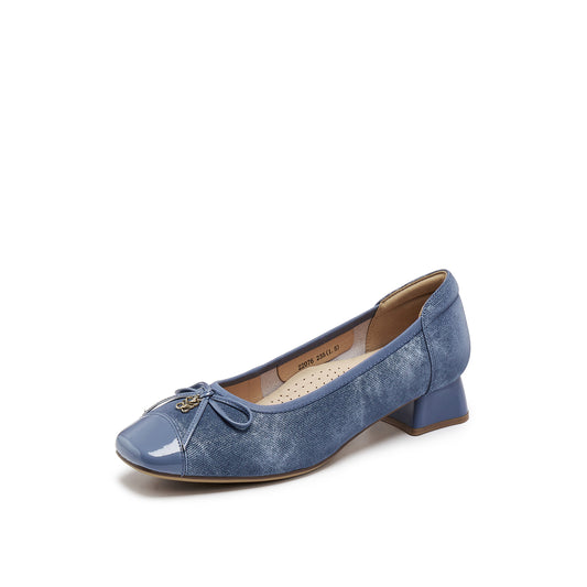 Printed Calf Mid Heel Shoes