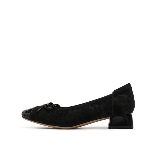 Printed Calf Mid Heel Shoes