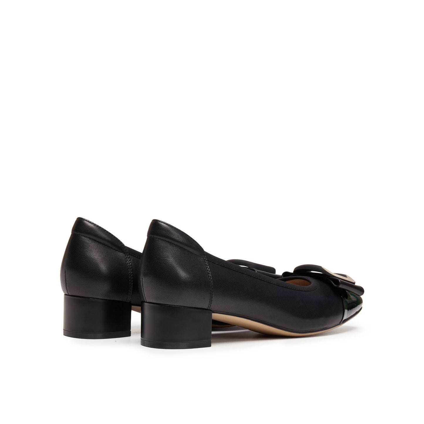 Classic Mid Heel Pumps with Toe Cap