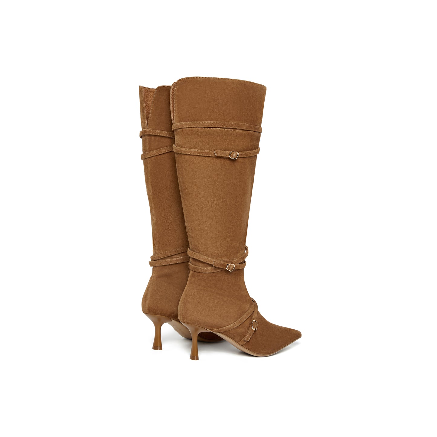 Pointed-toe Multi-strap Long Boots