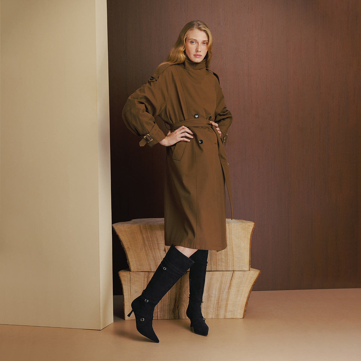 Pointed-toe Multi-strap Long Boots