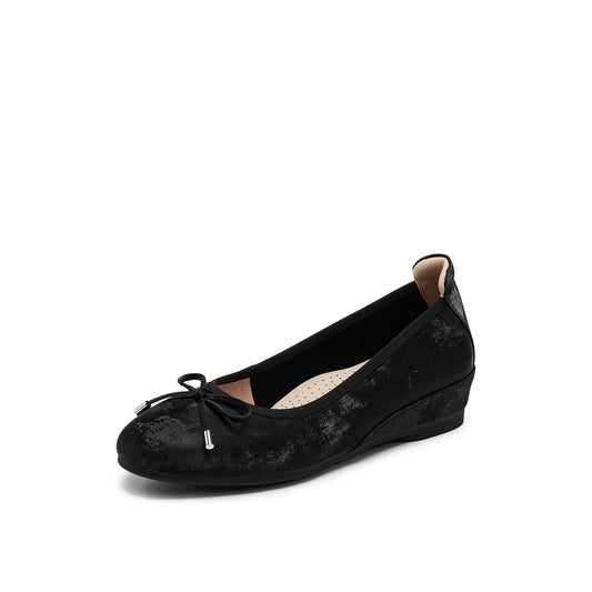 Printed Calf Wedge Pumps