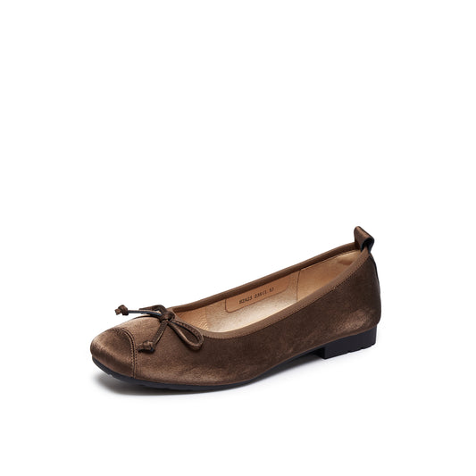 Silk Texture Calf Low Heel Pumps
