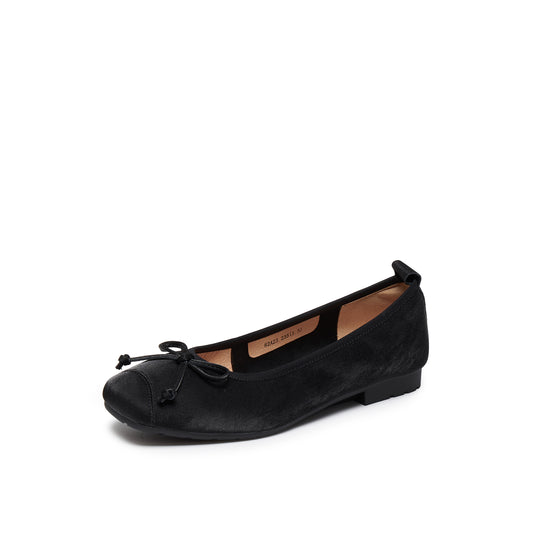 Silk Texture Calf Low Heel Pumps