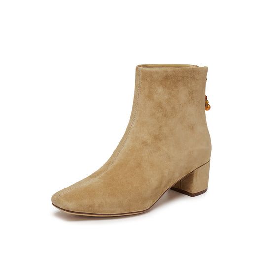Square-toe Block-heeled Short Boots