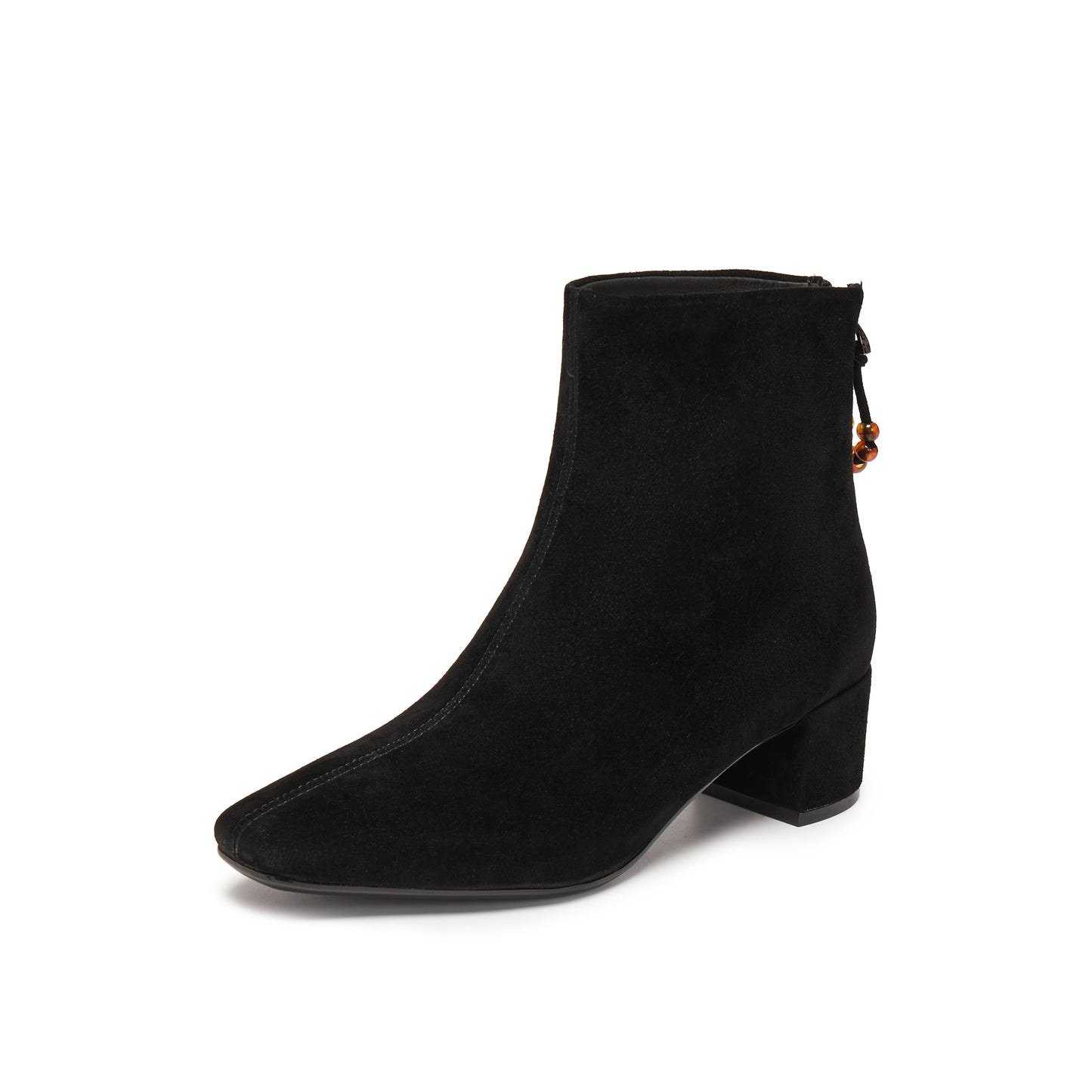 Square-toe Block-heeled Short Boots