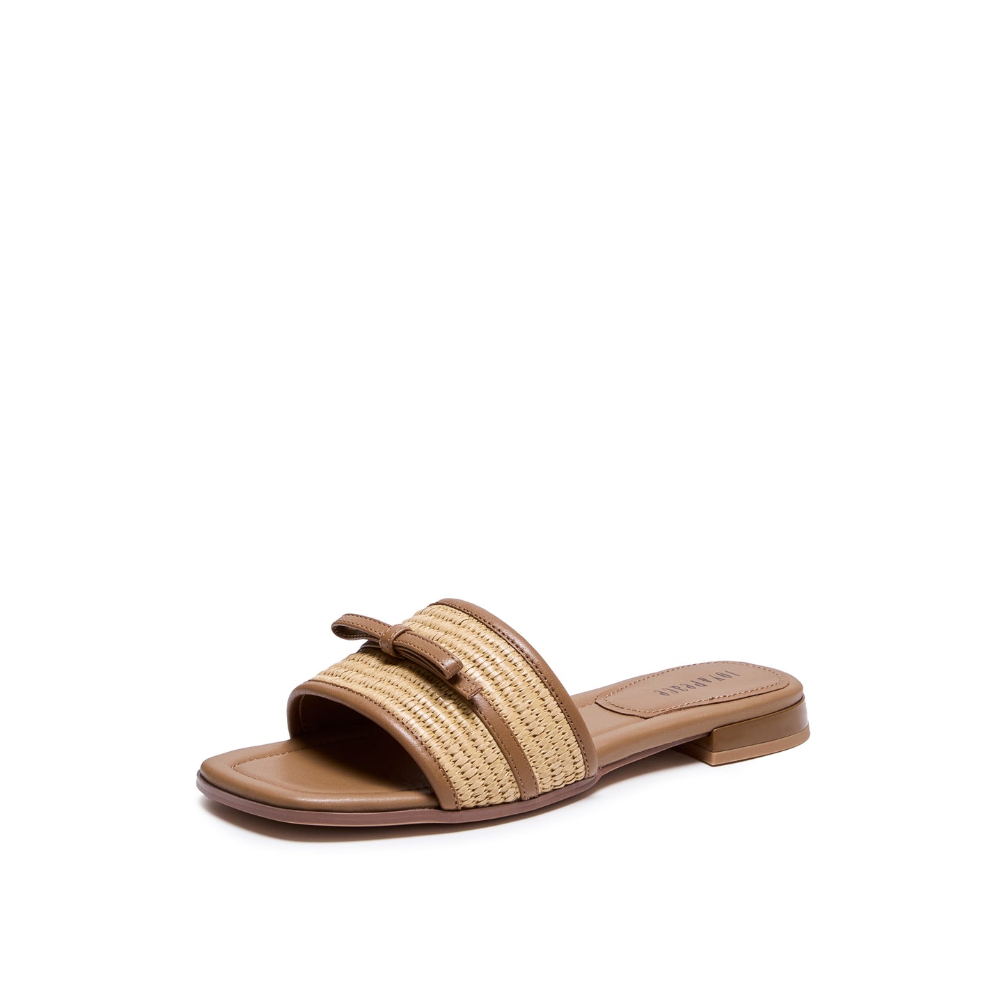 Knotted Leather Raffia Slippers