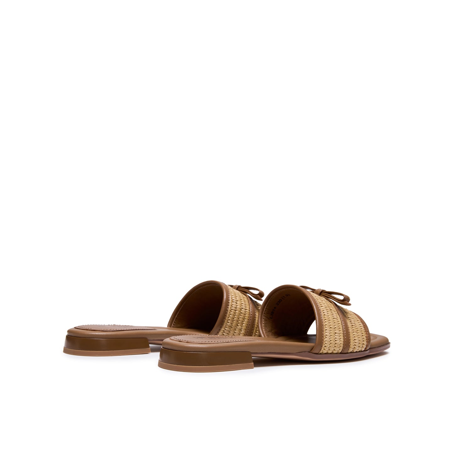 Knotted Leather Raffia Slippers