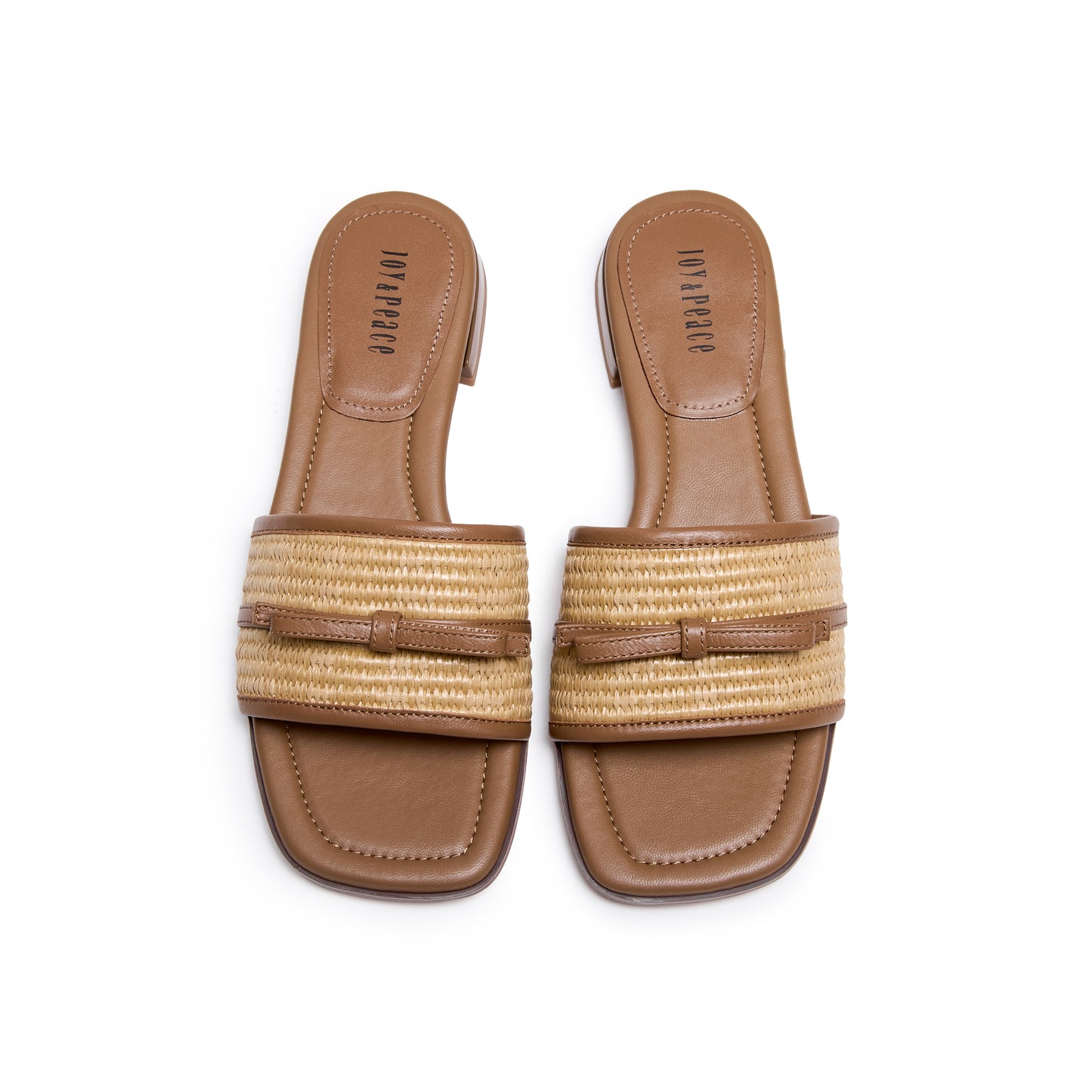 Knotted Leather Raffia Slippers