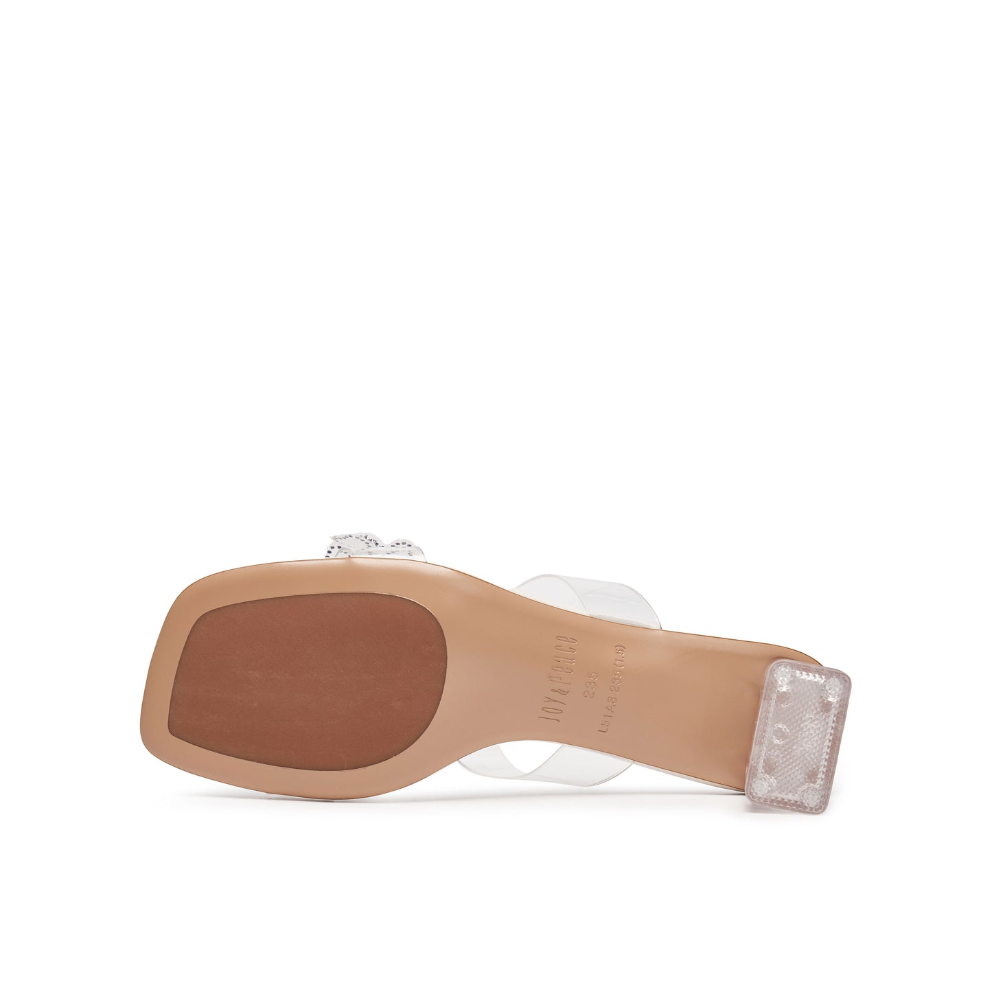 3D Embellished Transparent Heel Sandals