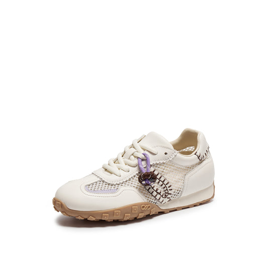 Mesh Sneakers with Pumpkin Charm