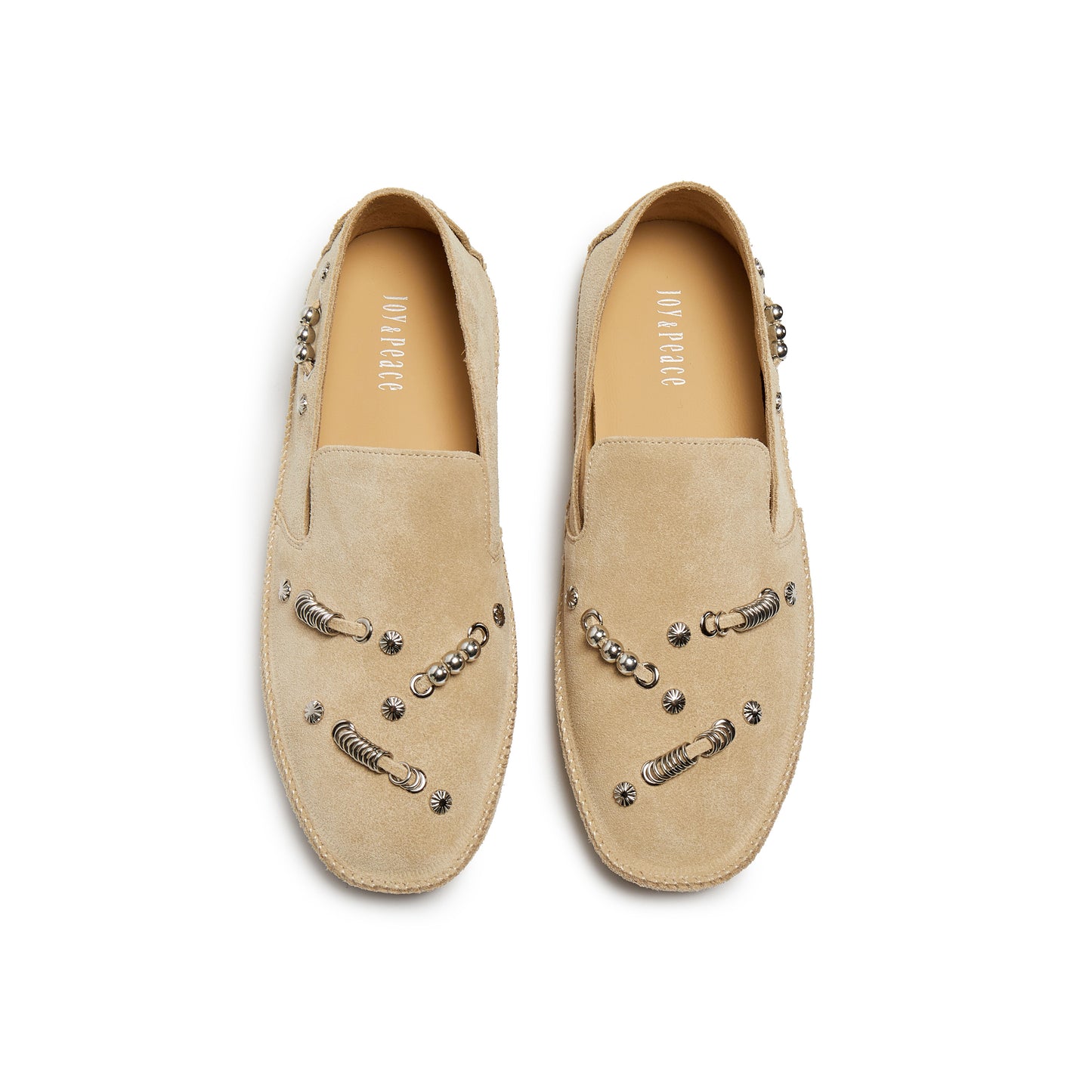 Metallic Ring & Bead Embellished Slip-On Shoes