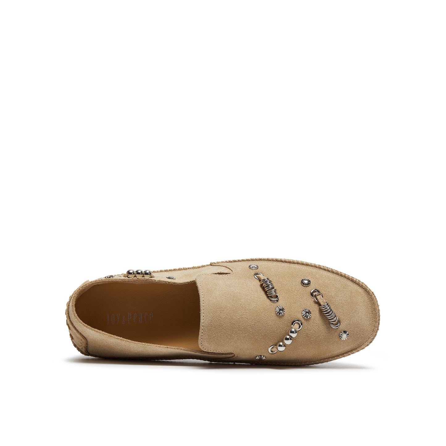 Metallic Ring & Bead Embellished Slip-On Shoes