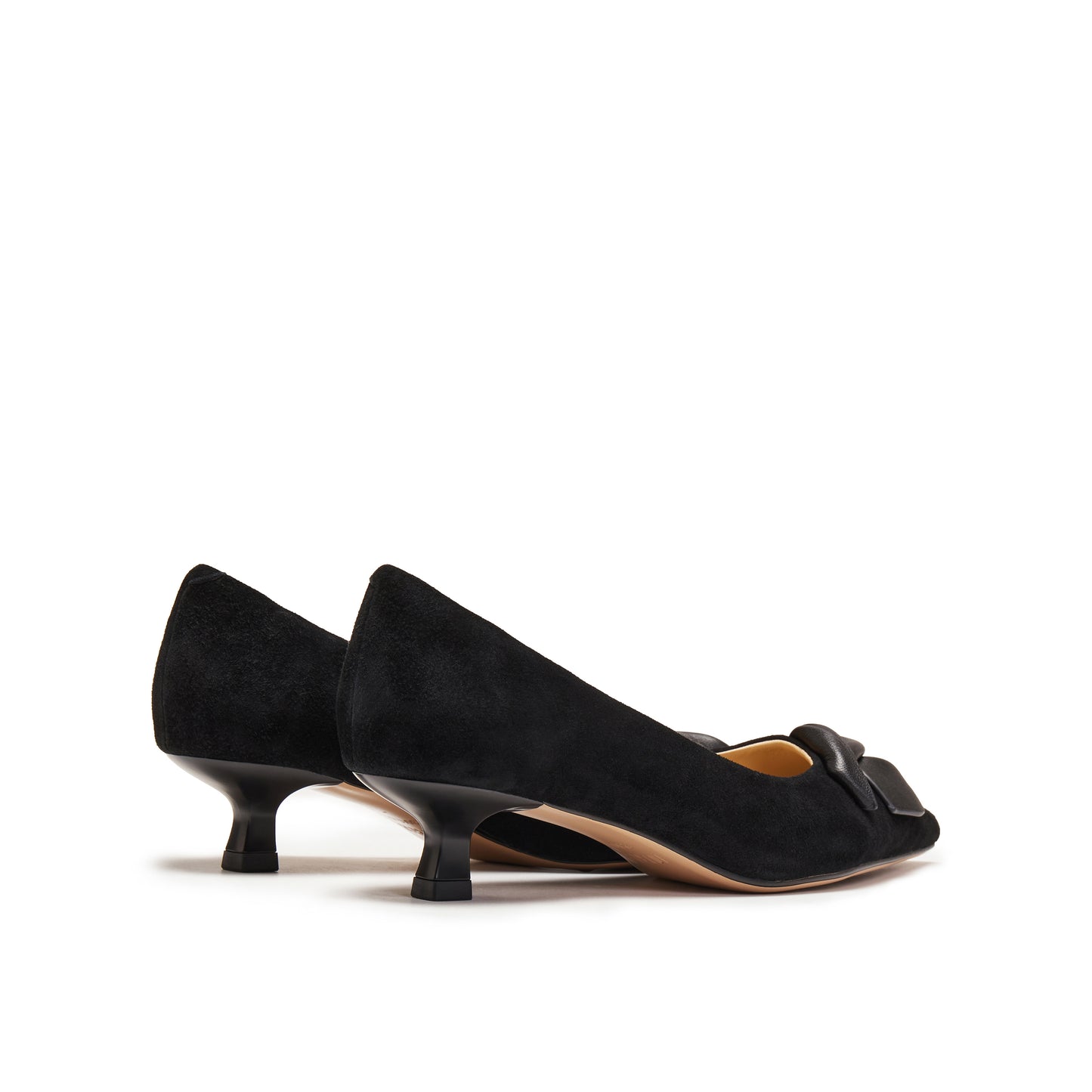 Kitten Heels with Floral Embellisment