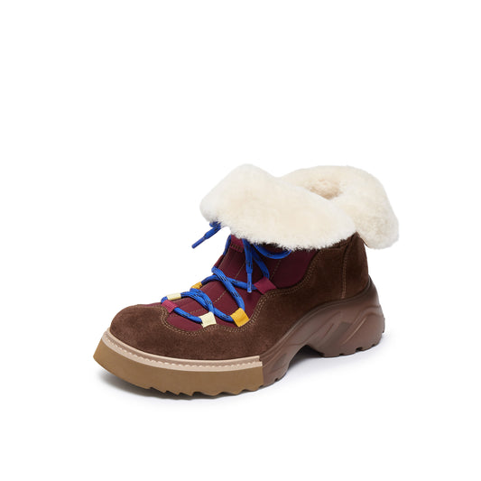 Wool Collar Hiker Boots