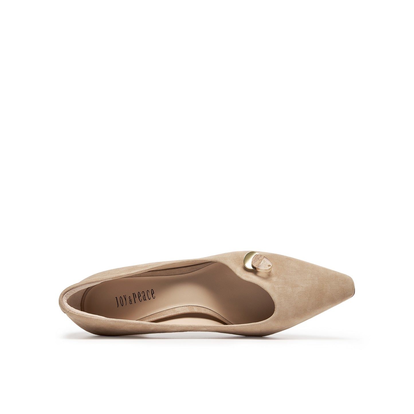 Asymmetrical Topline Mi-heel Pumps with Embellishment