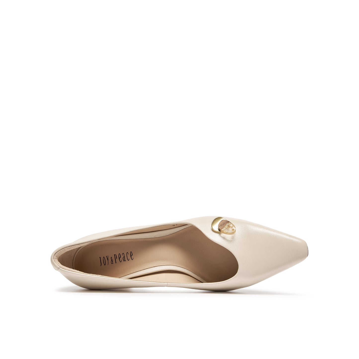 Asymmetrical Topline Mi-heel Pumps with Embellishment