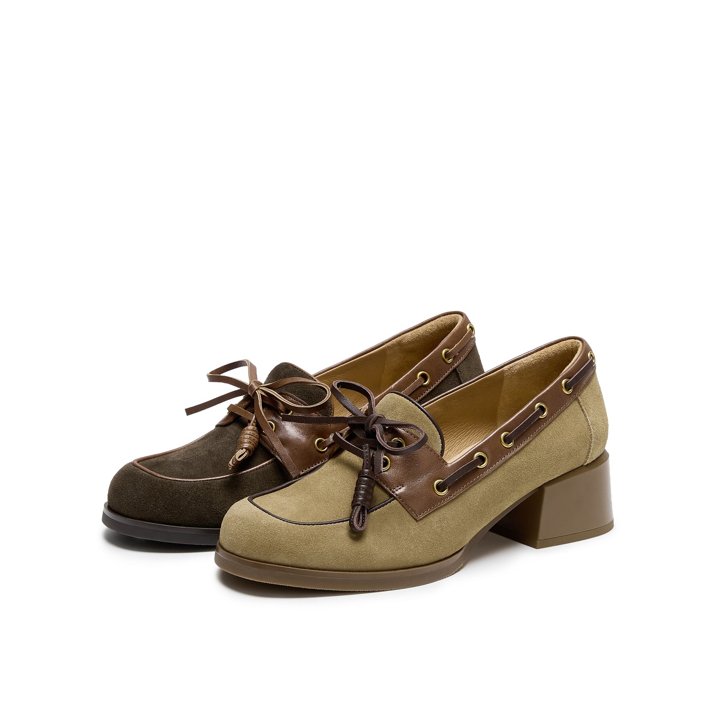 Retro Calf Split Boat Shoes