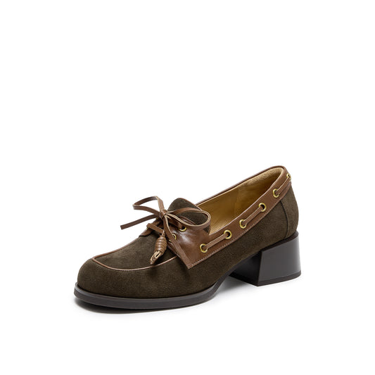 Retro Calf Split Boat Shoes