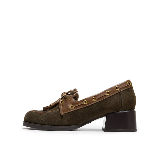 Retro Calf Split Boat Shoes