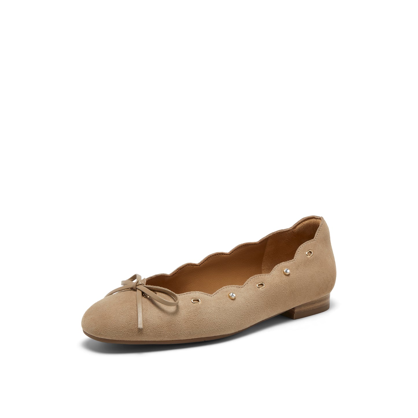 Rippled Edge Round Toe Flats
