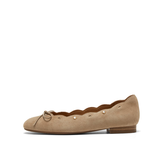 Rippled Edge Round Toe Flats