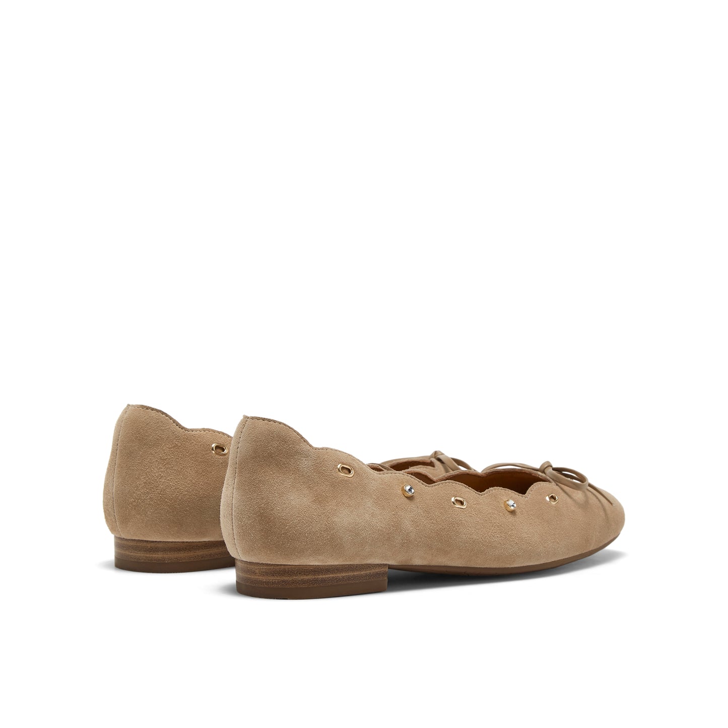 Rippled Edge Round Toe Flats
