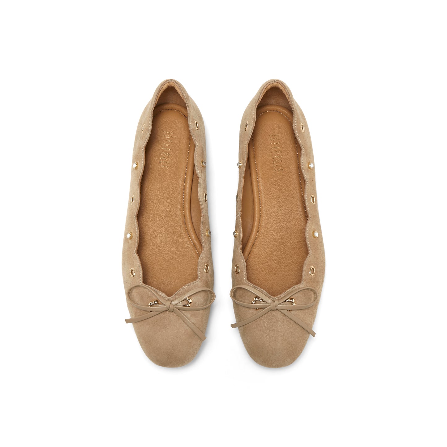 Rippled Edge Round Toe Flats