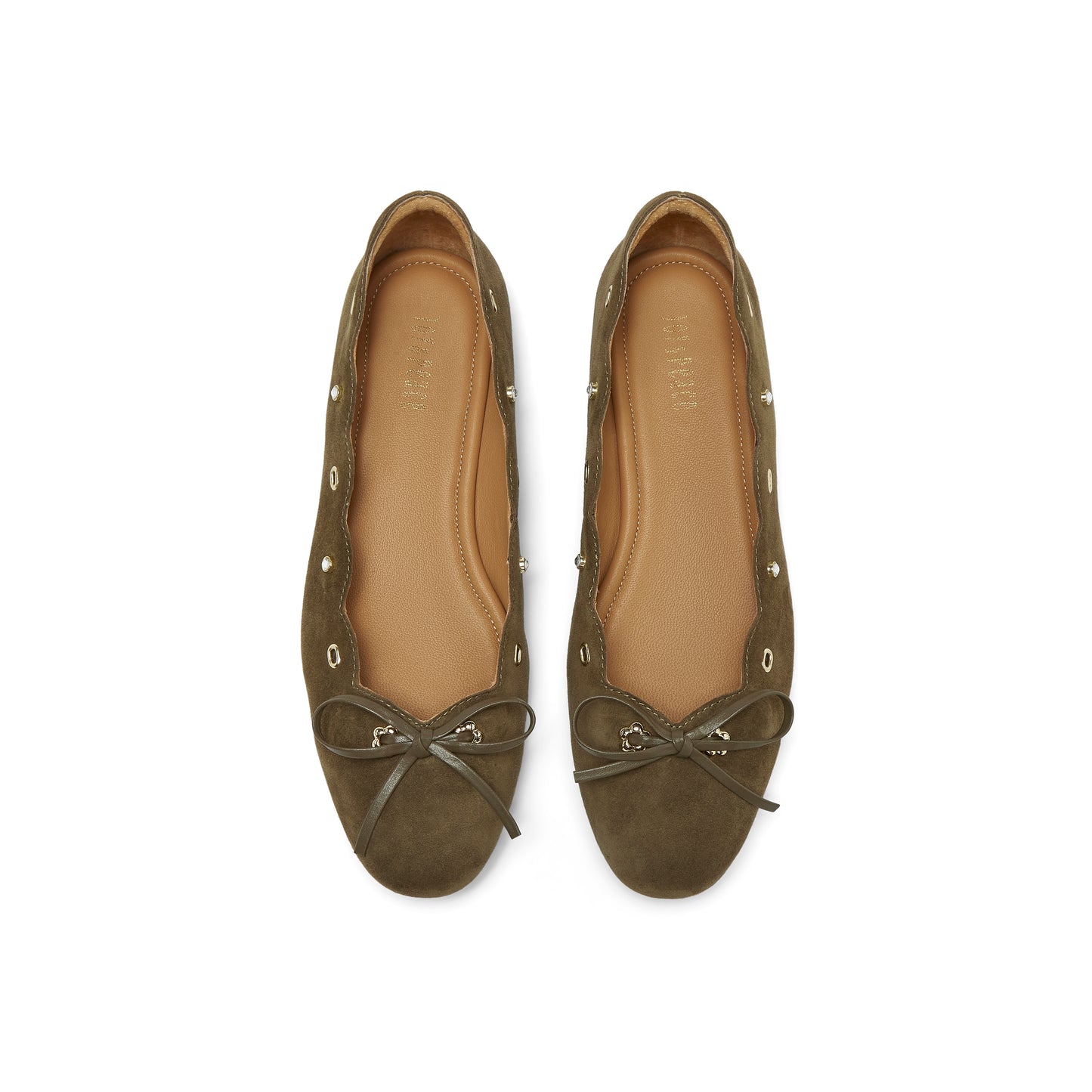 Rippled Edge Round Toe Flats