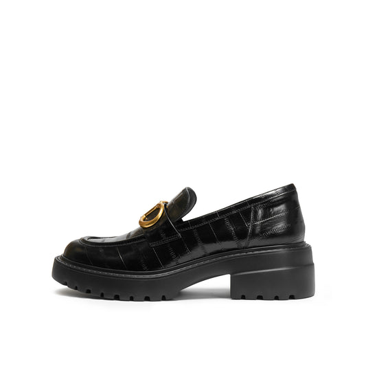 Eel-textured Calf Loafers