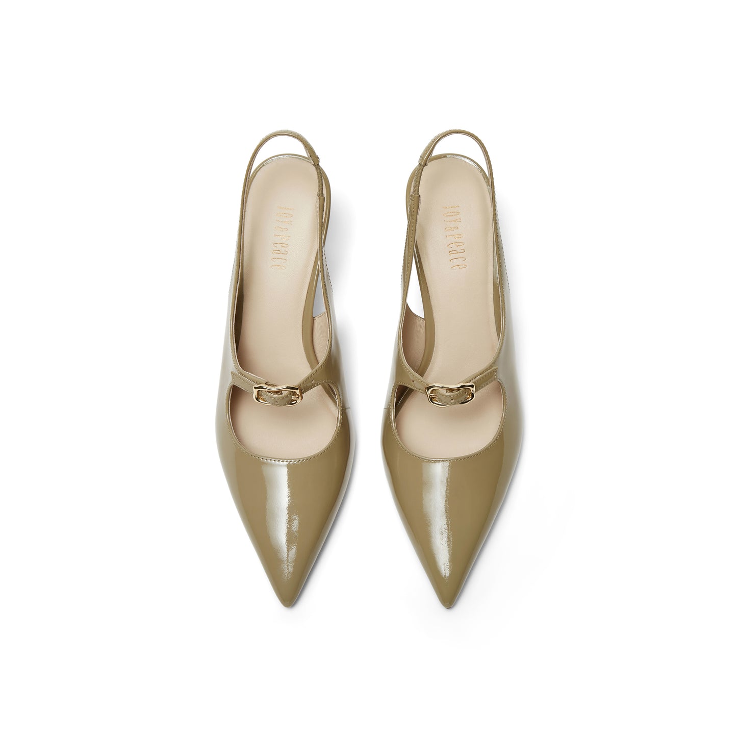 Calf Pointed-toe Slingback Heels