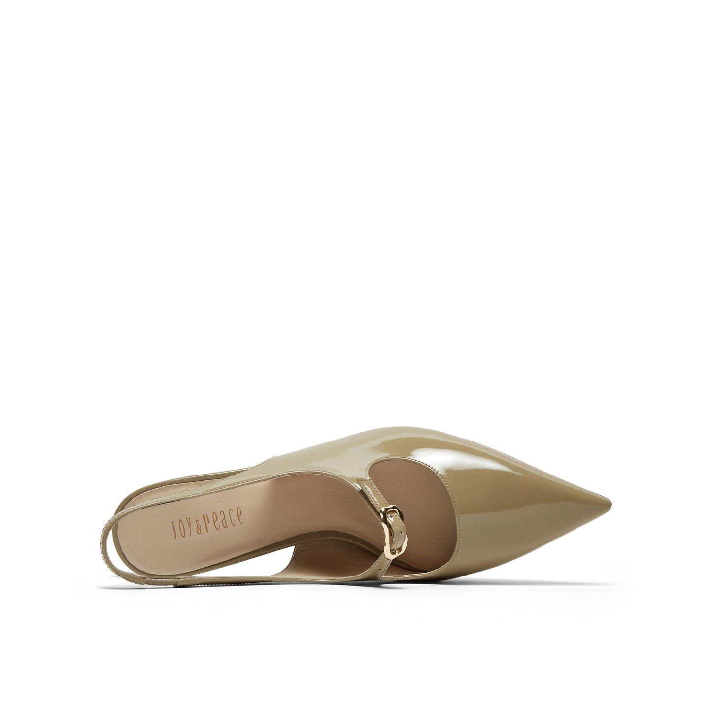 Calf Pointed-toe Slingback Heels
