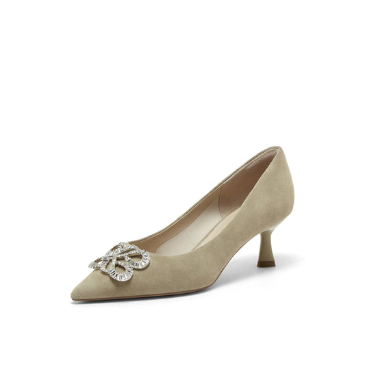 JP Infinity Logo Embellished Heels