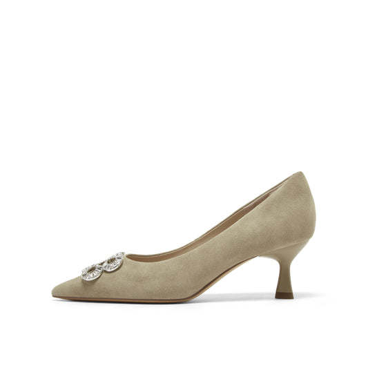 JP Infinity Logo Embellished Heels