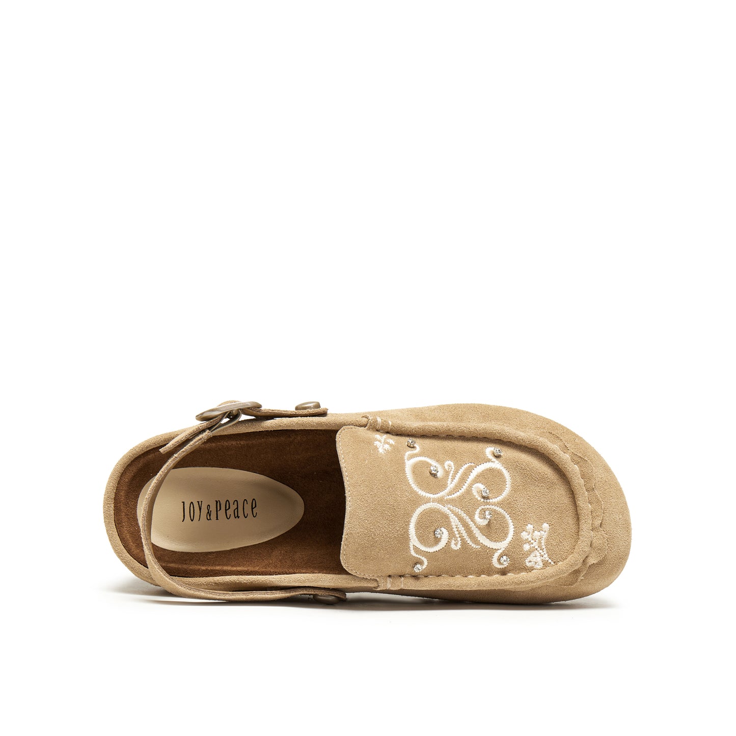 Wide Round Toe Sandals with Embroidery