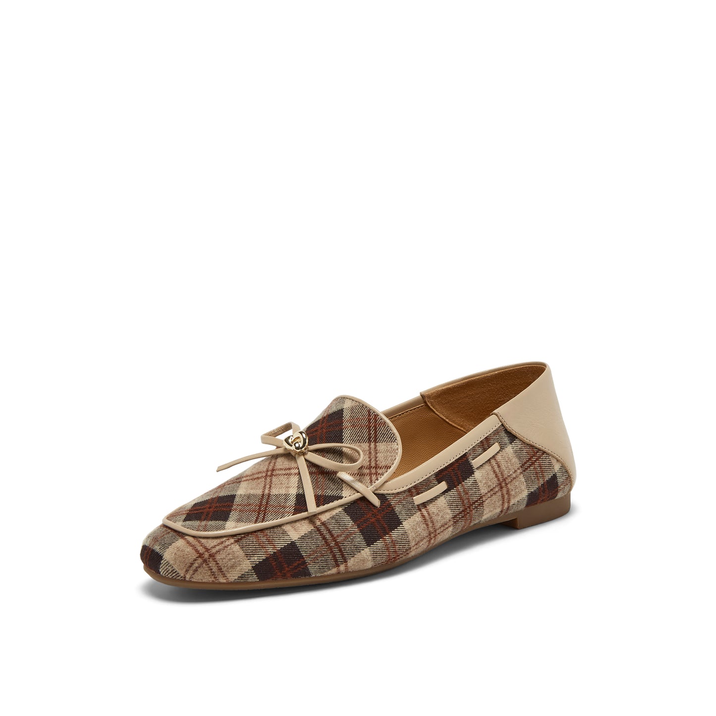 Plaid Loafers with Bow