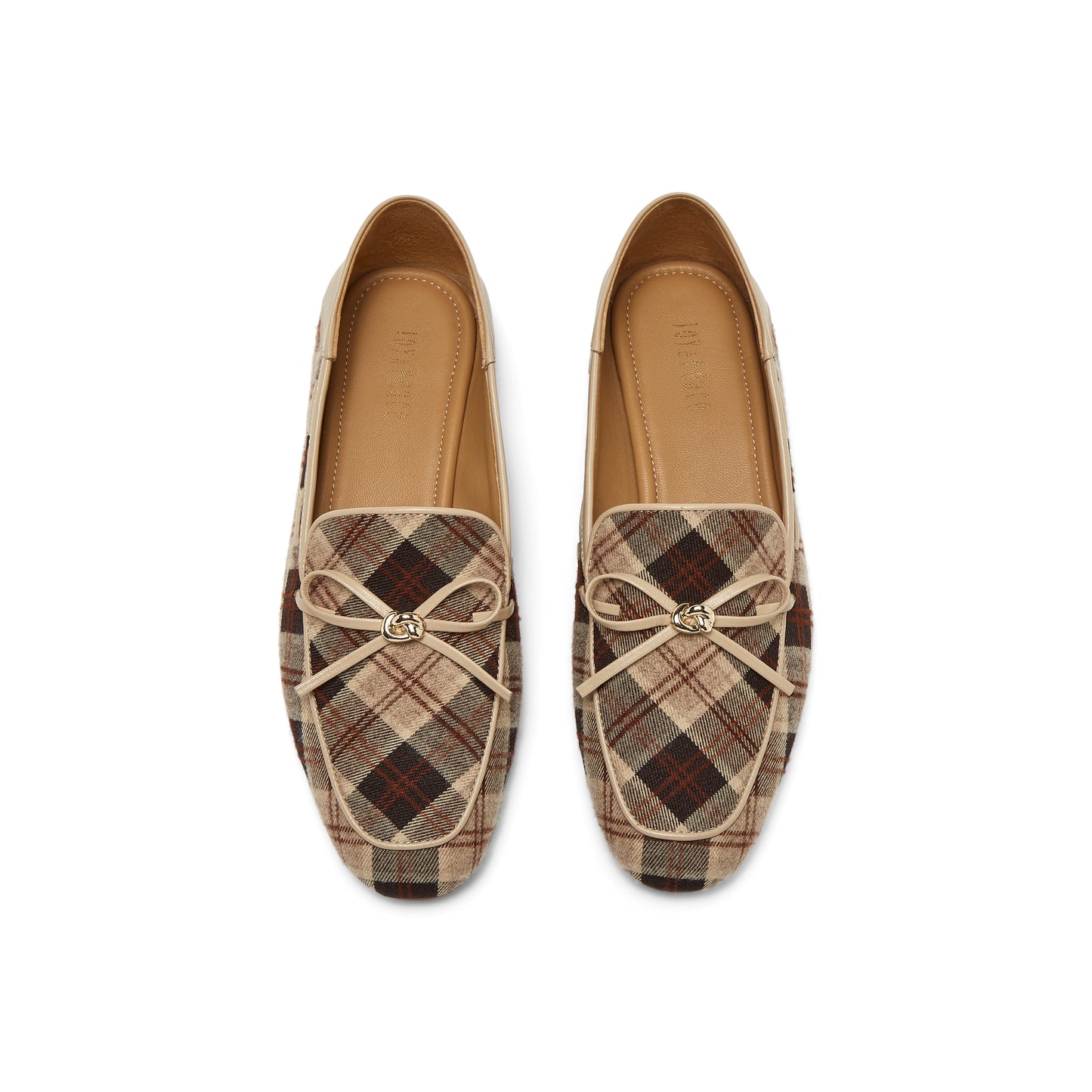 Plaid Loafers with Bow