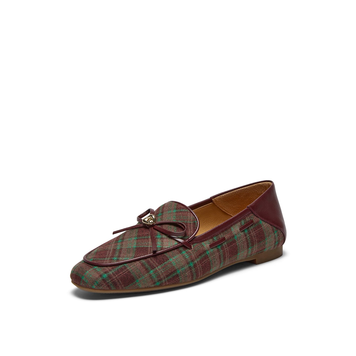 Plaid Loafers with Bow