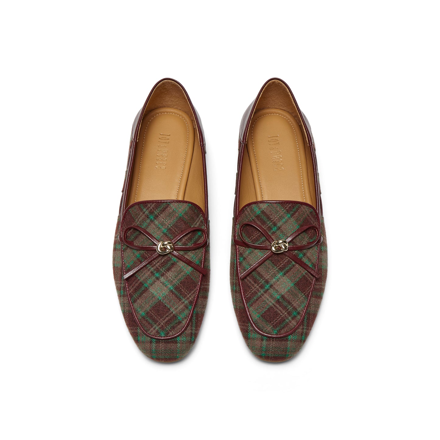 Plaid Loafers with Bow