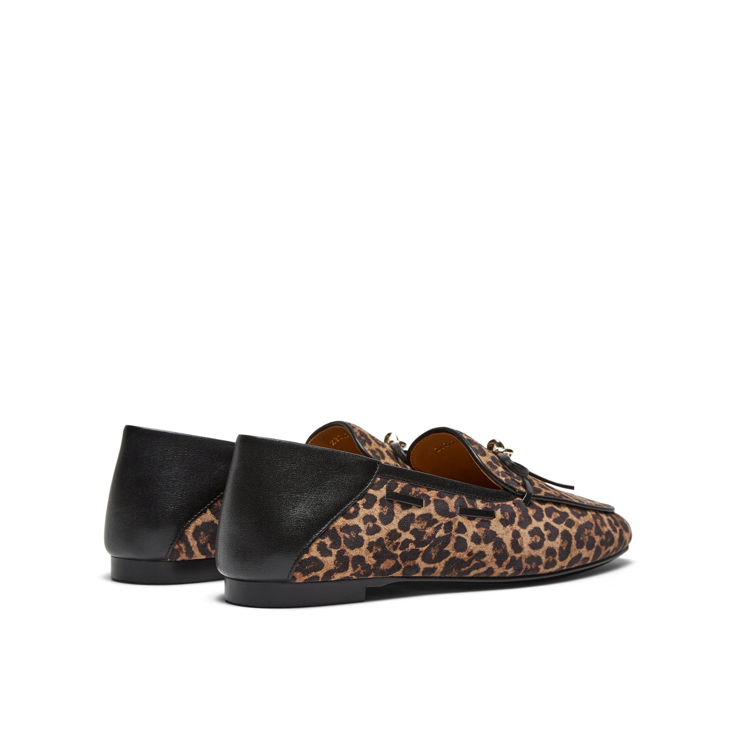 Leopard Printed Loafers with Bow