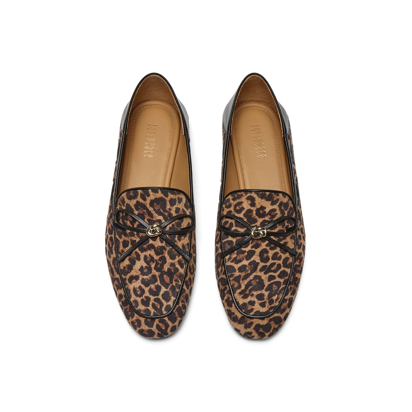 Leopard Printed Loafers with Bow