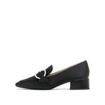 Pearlized Kid Leather Mid-heel Loafers