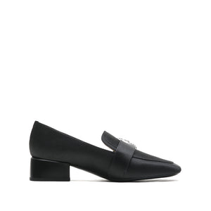 Pearlized Kid Leather Mid-heel Loafers